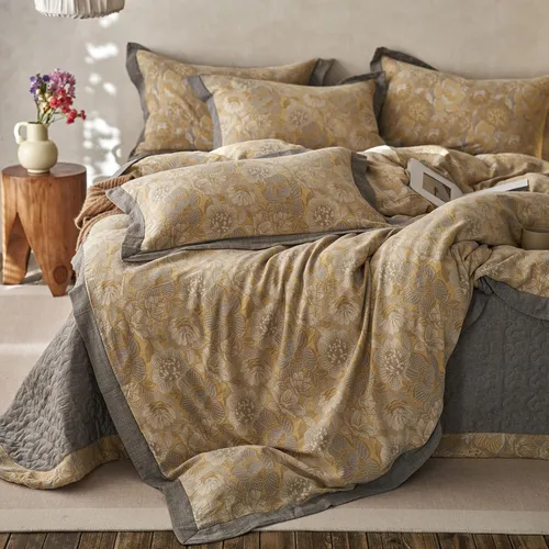Vista 52 de EAVD Elegante funda de edredón floral pequeña, tamaño individual, suave, 100% algodón, con estampado floral pequeño, con 2 fundas de almohada