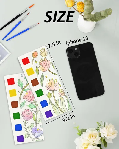Vista 7 de Vileafy Libro de pintura de acuarela de flores de primavera para adultos y niños, pintura sin desorden con actividad artística acuática, diversión