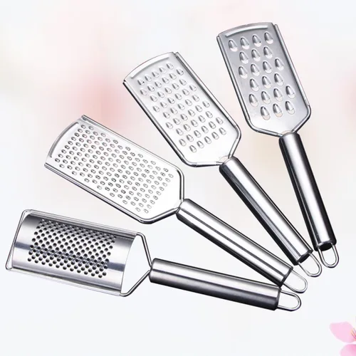 Vista 4 de Rallador de acero inoxidable para cortador de agujeros de cocina para papas, jengibre y queso, mango antideslizante para seguridad esencial