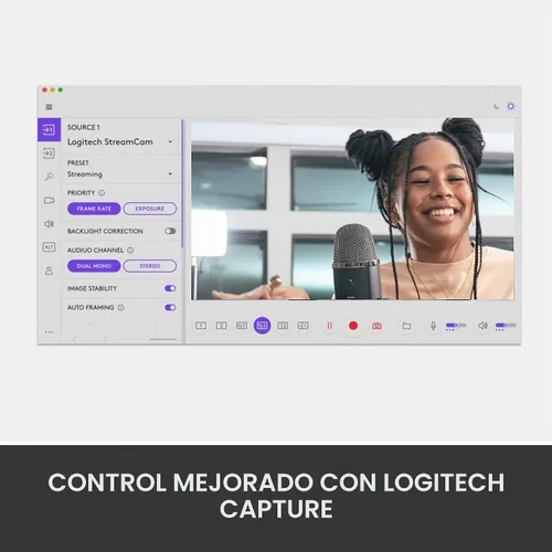 Vista 8 de Logitech StreamCam - Cámara web premium para transmisión y creación de contenido, Full HD 1080p 60 fps, funciona con Microsoft Teams, Google Meet