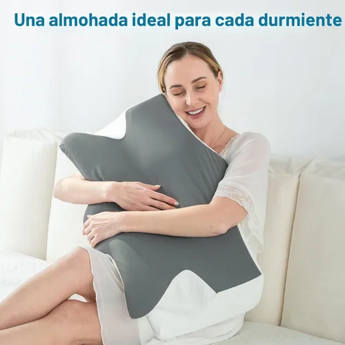 Vista 7 de Elviros - Almohada cervical de espuma viscoelástica con funda de almohada extraíble