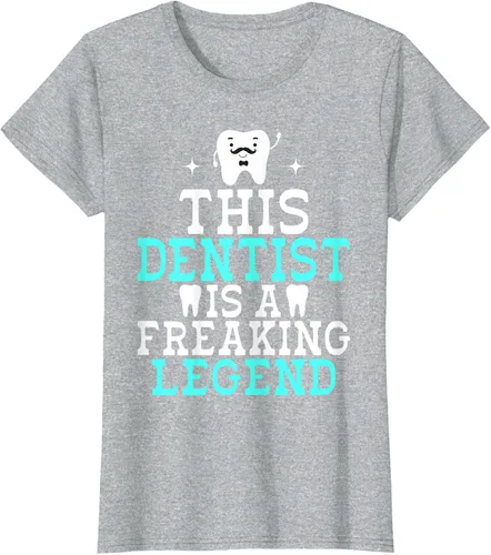 Vista 7 de Camiseta con texto en inglés «This Dentist is a freaking Legend Dentist», Negro