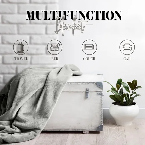 Vista 11 de Elegant Comfort Manta Ultra Suave Full/Queen, Franela Reversible, Acogedora y Afelpada - Manta Decorativa Ligera para Todas las Estaciones