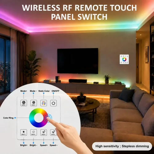 Vista 4 de Interruptor de atenuación LED RGBW, atenuador remoto inalámbrico LED RF