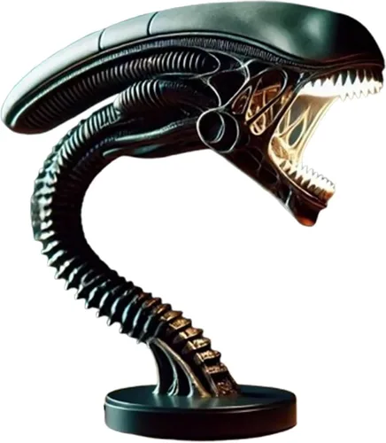 Vista 8 de Luz nocturna de monstruo espacial, lámpara de mesa de resina de película 3D, decoración LED de ciencia ficción, regalo personalizado hecho a mano #2