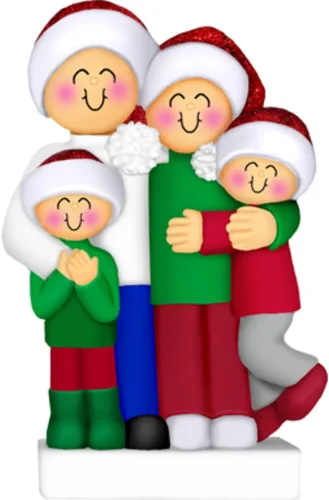 Vista 6 de Adorno personalizado para árbol genealógico 2024, bola de Navidad personalizada para familia de cuatro nietos