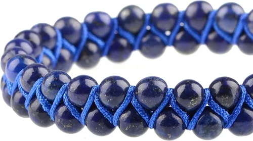 Vista 4 de MASSIVE BEADS Pulsera de macramé con cristales naturales para curación de chakras, cuentas de piedra de doble capa, piedras preciosas