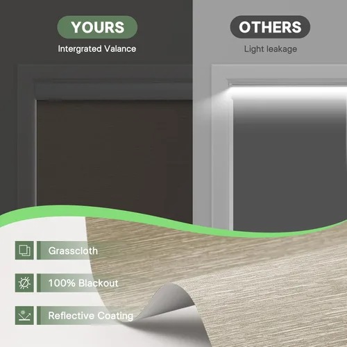 Vista 2 de Persianas enrollables motorizadas, tamaño personalizado, persianas inteligentes mejoradas con cenefa integrada para ventanas, persianas eléctricas
