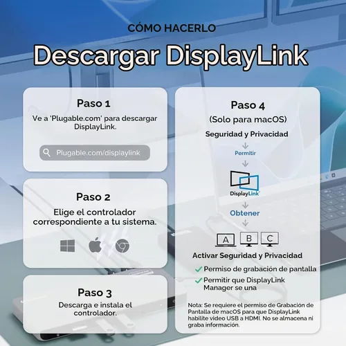 Vista 6 de Plugable Adaptador de gráficos de video USB 3.0 a DisplayPort 4K UHD para múltiples monitores de hasta 3840x2160 compatible con Windows 11,10, 8.1