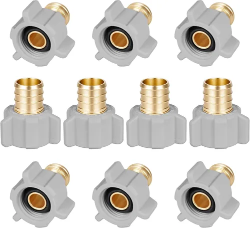 Vista 10 de (Znkiok Paquete de 2) Adaptador giratorio NPT hembra de 1/2 pulgada Pex x 1/2 pulgadas, accesorios Pex de latón, conector de grifo de línea de agua
