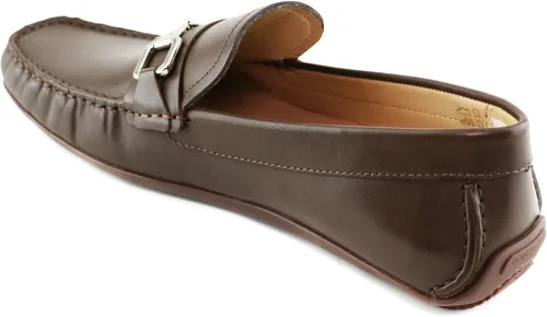 Vista 2 de Mocasines de piel auténtica para hombre informales cómodos ligeros con hebilla mocasines de conducción transpirables