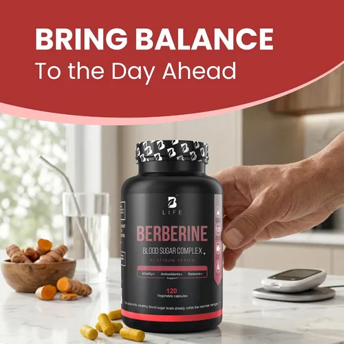Vista 3 de B Life Company Suplemento de berberina 300 mg - Metabolismo del suplemento del complejo de berberina - 120 cápsulas vegetales (60 porciones)