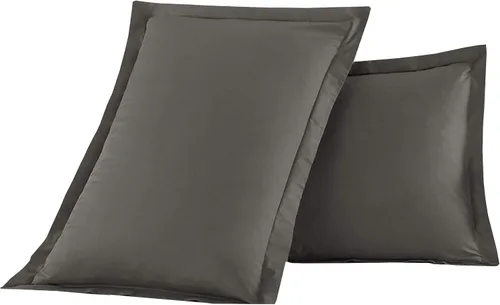 Vista 8 de Lujosas fundas de almohada de 2 piezas de microfibra de doble cepillado, resistentes a las arrugas, estándar/Queen, color negro