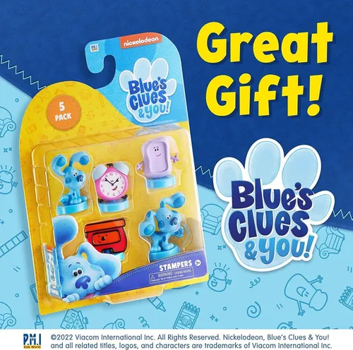 Vista 6 de P.M.I. Sellos de Blue's Clues para Niños 5 Sellos de Juguetes de Blue's Clues en 1 Paquete Colecciona Todos los 12 Juguetes de Blue's Clues