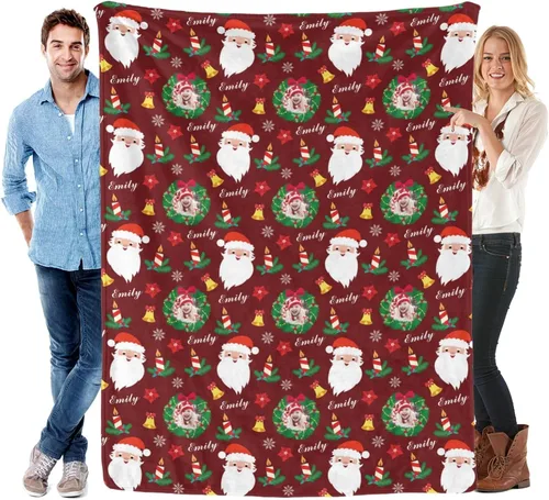 Vista 7 de Artsadd Manta personalizada con fotos, nombre, fotos personalizadas, regalos personalizados para adultos, mamá, papá, hija, bebé, mejor amigo