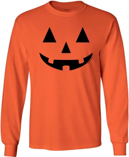 Vista 8 de Joe's USA Jack O' Lantern - Camiseta de disfraz de calabaza para hombre y mujer Manga larga negra.