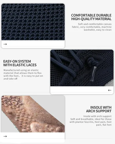 Vista 5 de 1TAZERO Zapatos casuales para hombre con plantillas de soporte de arco, mocasines para fascitis plantar