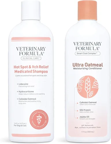 Vista 13 de Juego de Cuidado de Pelaje Suave por Veterinary Formula & Tweezerman – Spray Desenredante Gloss & Glide con Cepillo Slicker Pequeño para Perros