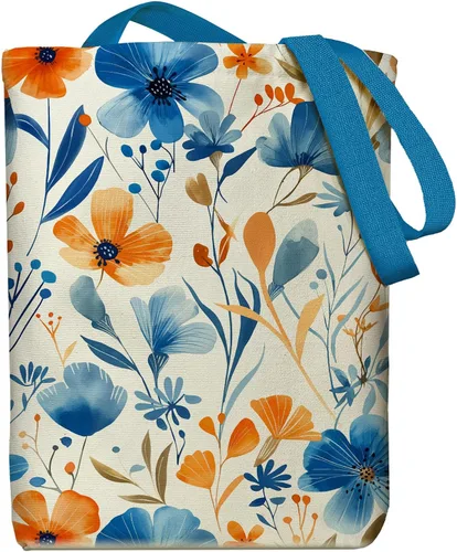 Vista 8 de itgowisa Bolsa de lona reutilizable con cremallera y asas, bolsillo grueso, para compras, compras, playa, regalo
