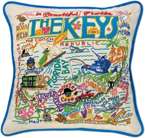 Vista 118 de Catstudio Almohada decorativa bordada a mano de Texas