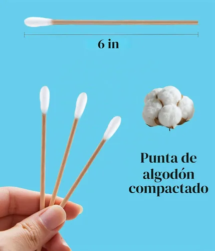 Vista 6 de 200 aplicadores de hisopos de algodón, hisopos de algodón de madera de 6 pulgadas de largo, pistola de limpieza, aplicador de puntas médicas