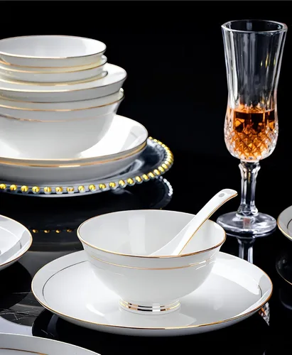 Vista 7 de Tazones de cerámica para sopa – Cuencos pequeños con borde dorado de 10 onzas – Porcelana de hueso premium – para helado, arroz, guarnición