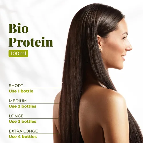 Vista 7 de Bio Protein - Tratamiento orgánico de queratina brasileña - Alisado de cabello sin formaldehído, Keratina Brasileña, 100ml/3.38 fl oz
