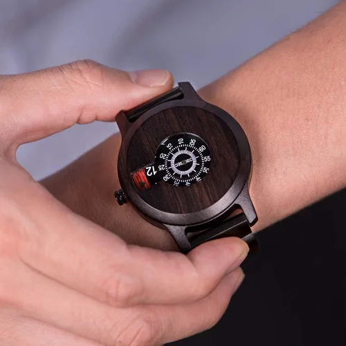 Vista 5 de BOBO BIRD Mens único moda clásico casual retro madera relojes lujo marca cuarzo relojes