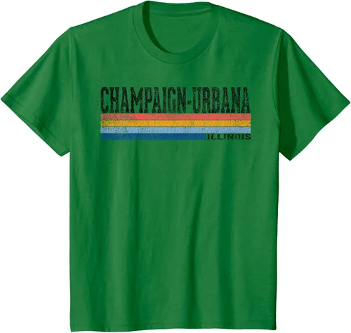 Vista 54 de clásico 1980s estilo champaign-urbana Illinois T Shirt, hombre 2XL, Blanco