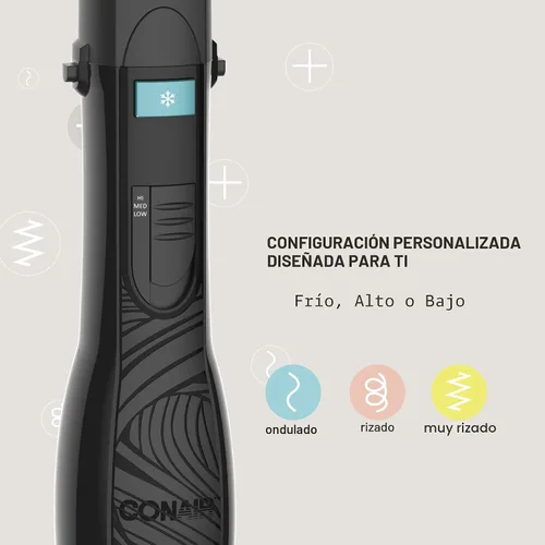 Vista 3 de Conair The Curl Collective Kit de Peinado 3 en 1, 3 Accesorios de Cepillo Intercambiables para Crear tu Peinado Perfecto