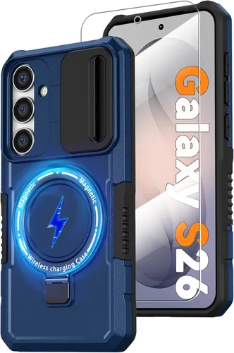 Vista 39 de Funda magnética para Samsung Galaxy Note 20 Ultra con soporte de anillo [con protector de pantalla] [Compatible con carga inalámbrica MagSafe] Funda