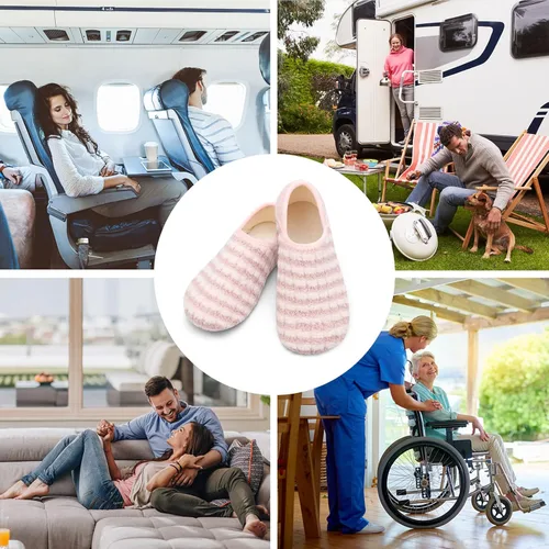 Vista 7 de Fires Pantuflas para hombre y mujer con suela de goma, suaves y ligeras, para usar en casa, antideslizantes, para interiores y exteriores