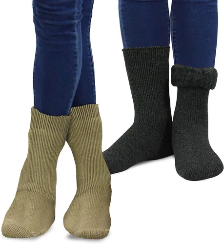 Vista 15 de Calcetines térmicos de invierno de algodón reciclado de peso pesado respetuoso del medio ambiente Multi par para mujeres y hombres 2 pares-camuflaje