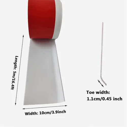 Vista 5 de Base de pared de vinilo flexible de 16.4 pies, moldura para placa base de cala autoadhesiva, tiras de calafateo y recortar con puntera para cubrir