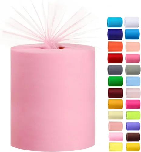 Vista 10 de Rollos de tul de 6 pulgadas por 100 yardas (300 pies) de tela de carrete de tul para bricolaje, faldas tutú, bodas, baby shower, manualidades