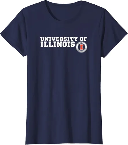 Vista 3 de University of Illinois Fighting Illini Block Text Camiseta, Azul