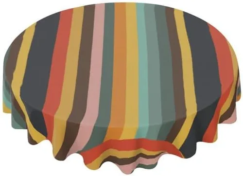 Vista 7 de Mantel redondo de estilo bohemio marroquí, bohemio, decorativo, lavable, resistente a las arrugas, para el hogar, cocina, comedor, picnic