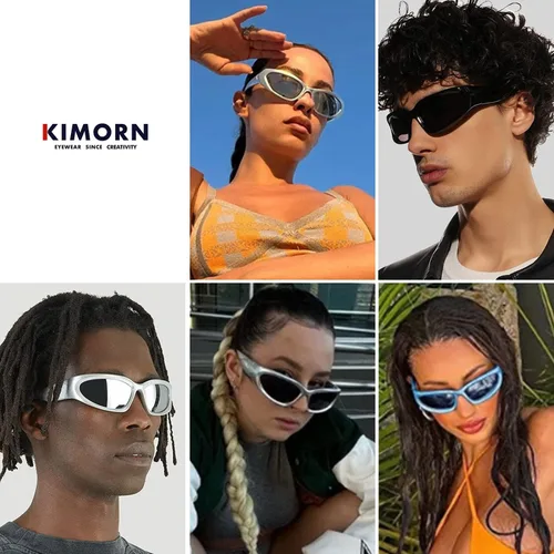 Vista 2 de kimorn Y2K K1273 - Lentes de sol polarizados envolventes para mujeres y hombres Swift Oval Fashion Sport Shades