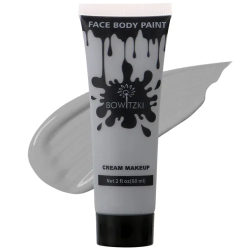 Vista 18 de Bowitzki Pintura facial y corporal de 2 onzas, maquillaje en crema, 2.0 fl oz, pintura facial a base de agua, efectos especiales para adultos, Negro
