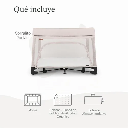 Vista 2 de UPPAbaby Remi Playard Corral Portátil 3 en 1 de Lujo, Moisés de Cabecera + Cuna de Viaje Moisés de Malla, Colchón, Funda de Colchón de Algodón