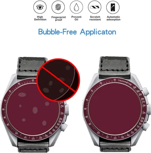 Vista 2 de Protector de pantalla compatible con Swatch MoonSwatch, protector de pantalla de TPU invisible de cobertura completa HD, compatible con Swatch