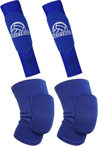 Vista 8 de obmwang 2 piezas de accesorios de voleibol incluyendo rodilleras de voleibol y manguitos de voleibol con almohadillas de protección y orificio