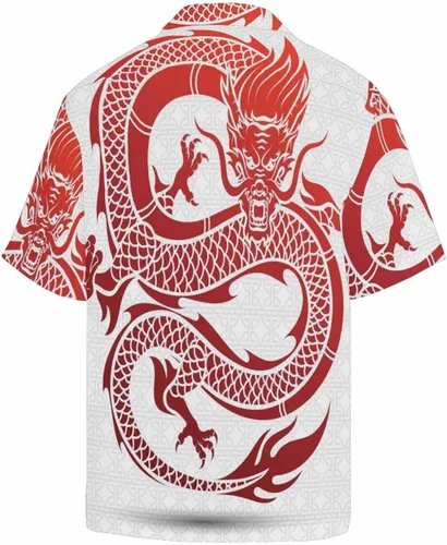 Vista 2 de InterestPrint Camisa casual de manga corta con botones y cara de cerdo para hombre