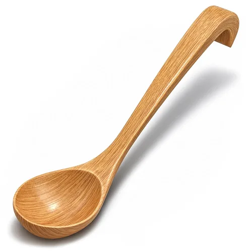 Vista 9 de 2 cucharones de madera para sopa, 2.7 onzas líquidas, suaves con utensilios de cocina antiadherentes Wooden Soup Ladle Set, 10.8 x 2.8 In