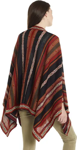 Vista 2 de Invisible World Ruana - Poncho de lana de alpaca para mujer, capa de invierno para otoño