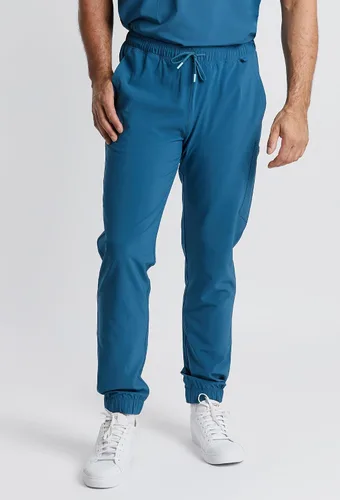 Vista 3 de Pierre - Pantalones médicos con múltiples bolsillos para hombre, elásticos con cordón