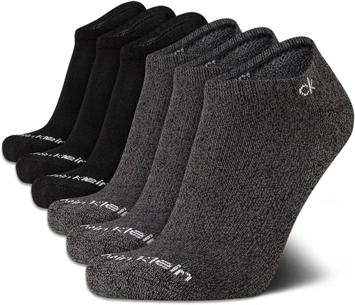 Vista 6 de Calvin Klein Calcetines para hombre, mezcla de algodón, acolchados, sin talla, forro de calcetines atléticos (6 unidades)