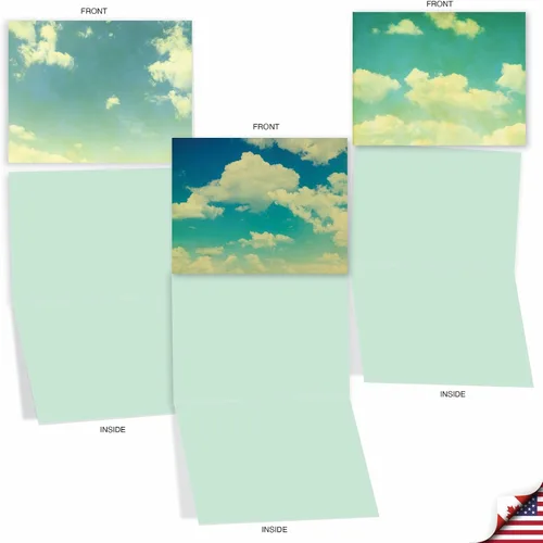 Vista 4 de The Best Card Company - Caja de 10 tarjetas para todas las ocasiones en blanco (4 x 5.12 pulgadas) - Tarjetas de paisaje escénico surtidas - Cloud 9