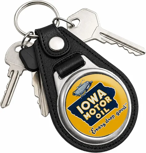 Vista 55 de Brotherhood Round Key Chain for Vintage Motor Oil, Petroleum, and