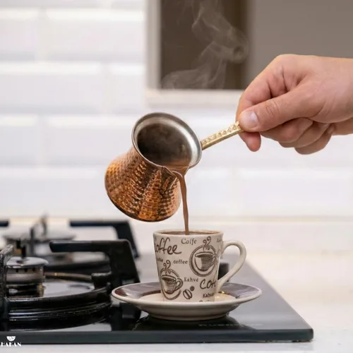 Vista 9 de Cafetera turca Hakan Hervidor de agua para estufa, cafetera, calentador de mantequilla, chocolate y leche Calentamiento uniforme y rápido
